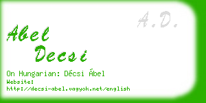 abel decsi business card